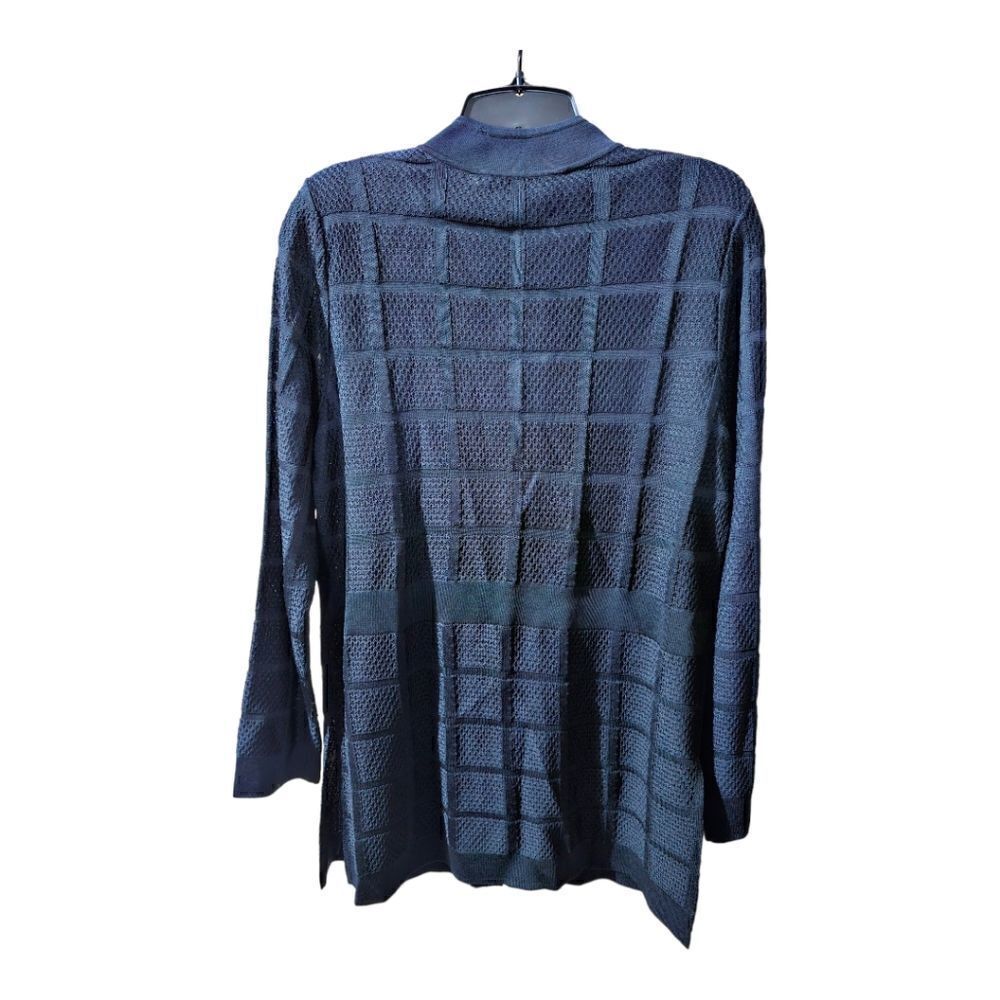 MING WANG Black Windowpane Jacket - Size Small - Picture 2 of 9